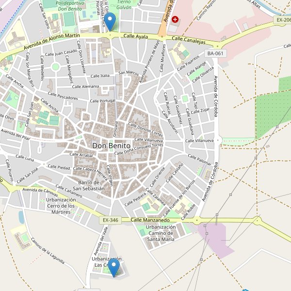 Mapa de aparcamientos-bicicletas en Don Benito Thumbnail