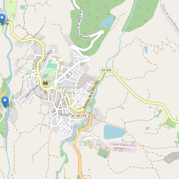 Mapa de aparcamientos-bicicletas en Jarandilla de la Vera Thumbnail