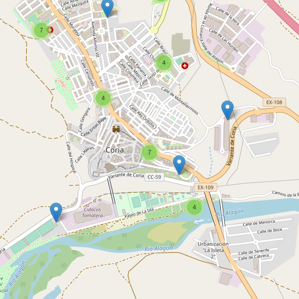 Thumbnail Mapa de aparcamientos en Coria