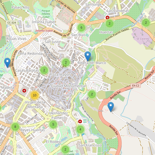 Thumbnail Mapa de aparcamientos en Cáceres