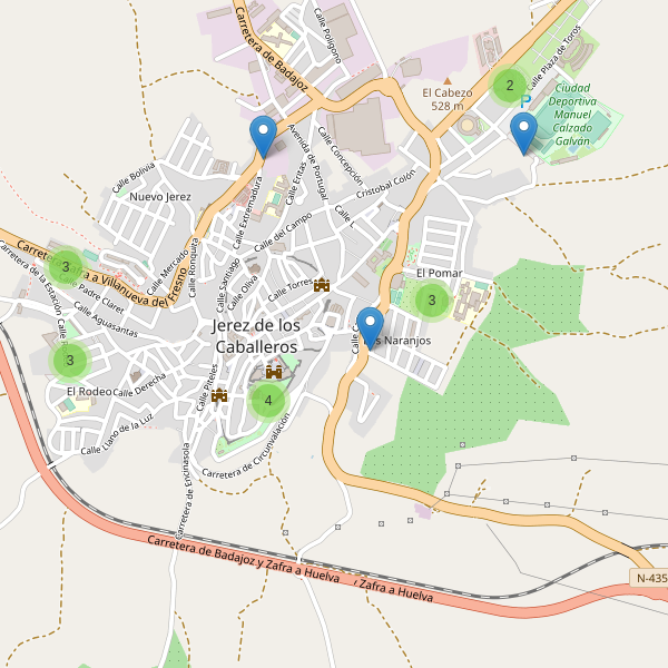 Thumbnail Mapa de aparcamientos en Jerez de los Caballeros