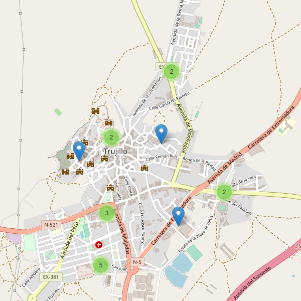 Thumbnail Mapa de aparcamientos en Trujillo