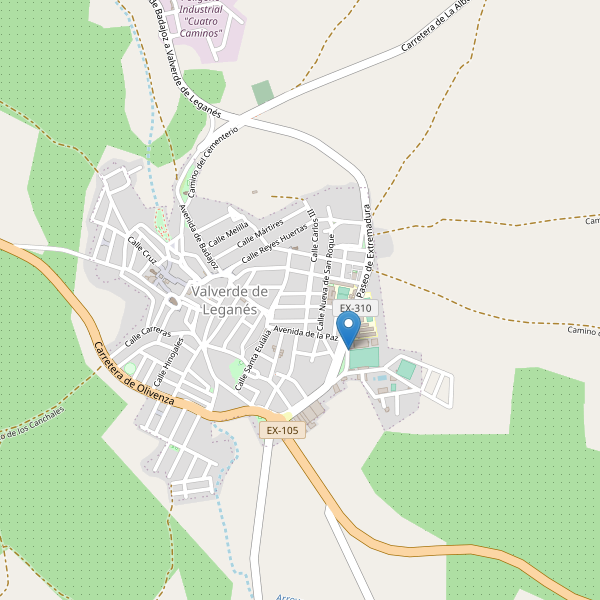 Mapa de aparcamientos en Valverde de Leganés Thumbnail