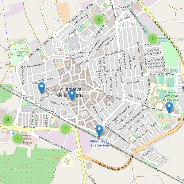 Thumbnail Mapa de aparcamientos en Villanueva de la Serena