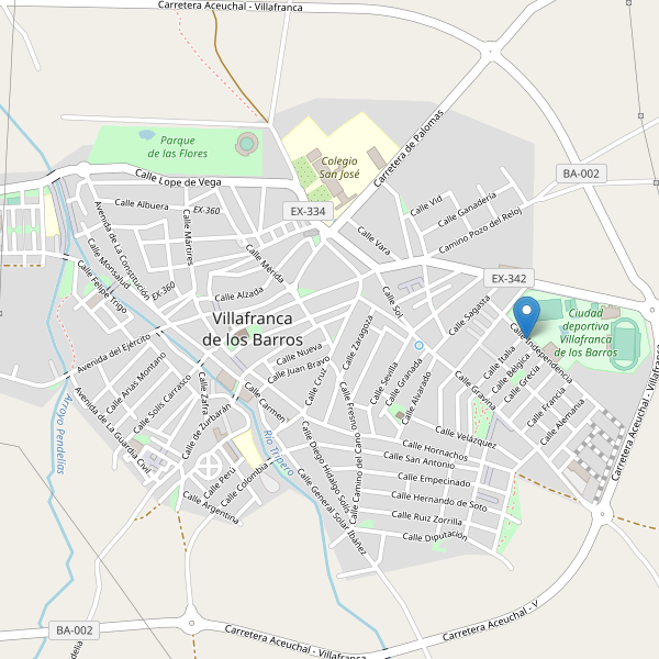 Mapa de aseos en Villafranca de los Barros Thumbnail