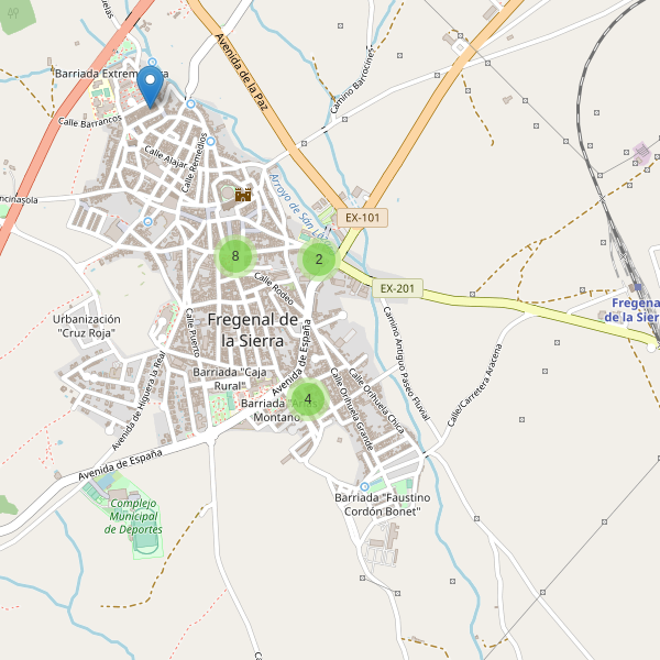 Mapa de bares en Fregenal de la Sierra Thumbnail