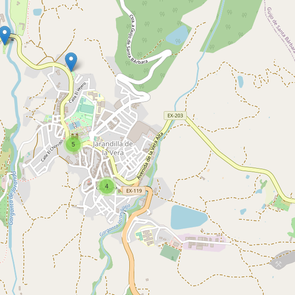 Mapa de bares en Jarandilla de la Vera Thumbnail