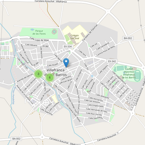 Mapa de cajeros-automaticos en Villafranca de los Barros Thumbnail