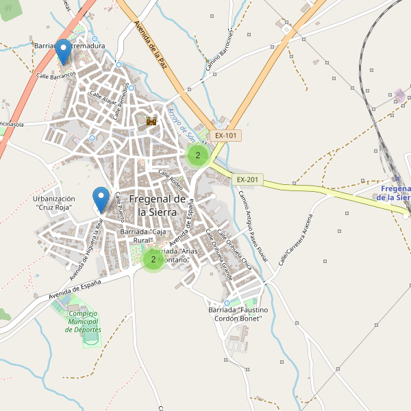 Mapa de escuelas en Fregenal de la Sierra Thumbnail