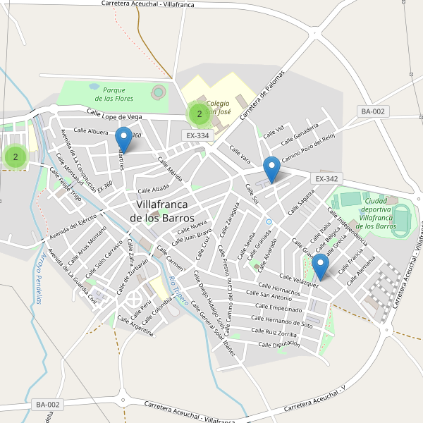 Mapa de escuelas en Villafranca de los Barros Thumbnail