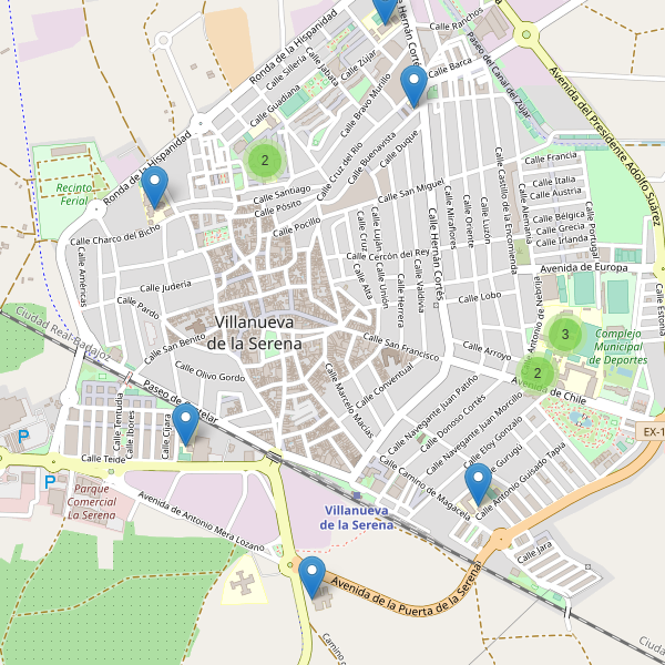 Mapa de escuelas en Villanueva de la Serena Thumbnail