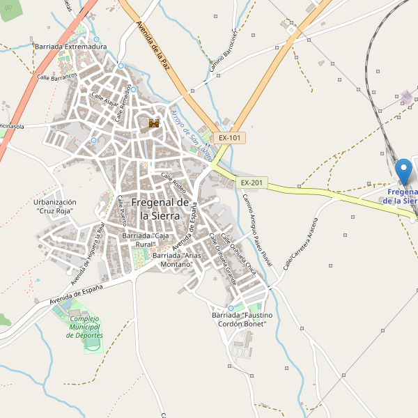 Mapa de estaciones en Fregenal de la Sierra Thumbnail