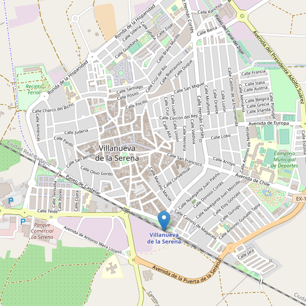 Mapa de estaciones en Villanueva de la Serena Thumbnail