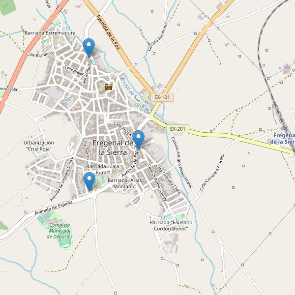 Thumbnail Mapa de hoteles en Fregenal de la Sierra