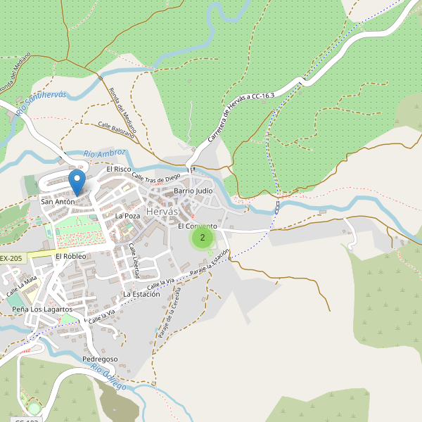 Thumbnail Mapa de hoteles en Hervás