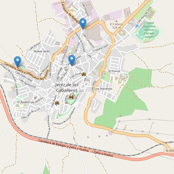 Thumbnail Mapa de hoteles en Jerez de los Caballeros