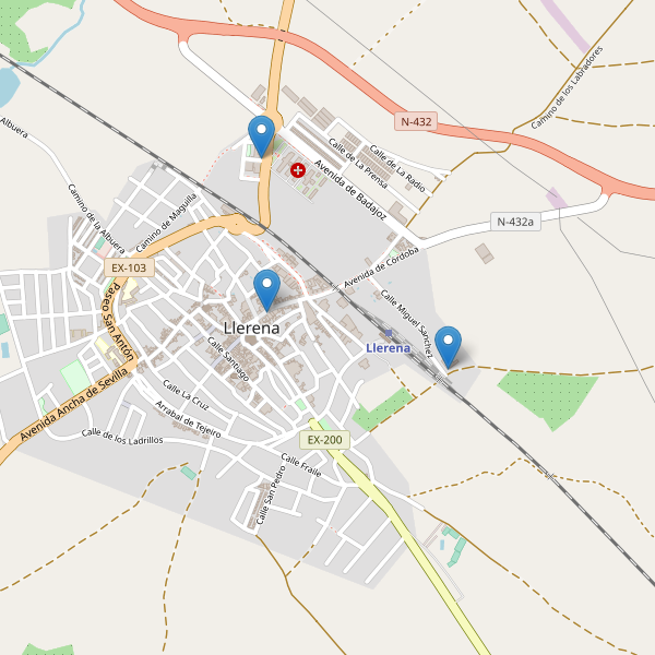 Thumbnail Mapa de hoteles en Llerena