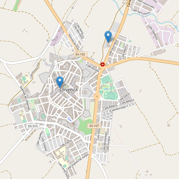 Thumbnail Mapa de hoteles en Olivenza