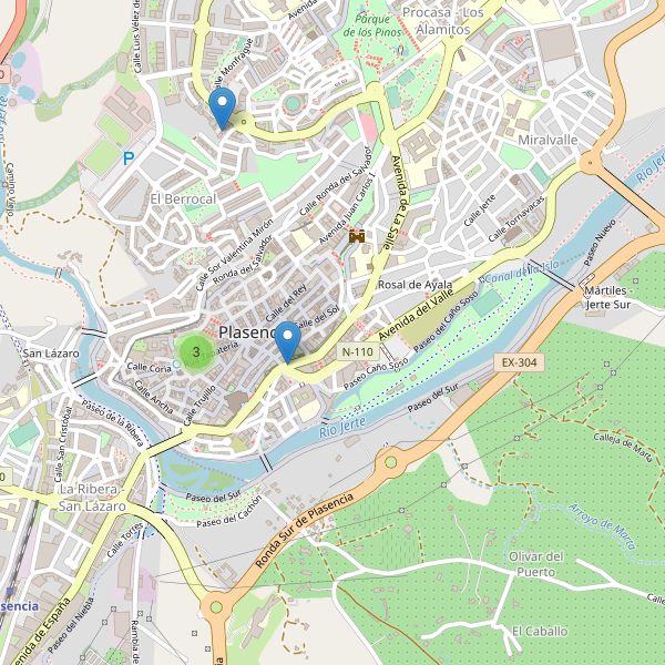 Thumbnail Mapa de hoteles en Plasencia