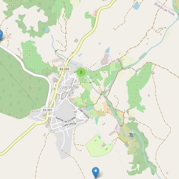 Mapa de iglesias en Cuacos de Yuste Thumbnail