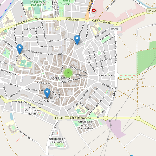 Mapa de iglesias en Don Benito Thumbnail