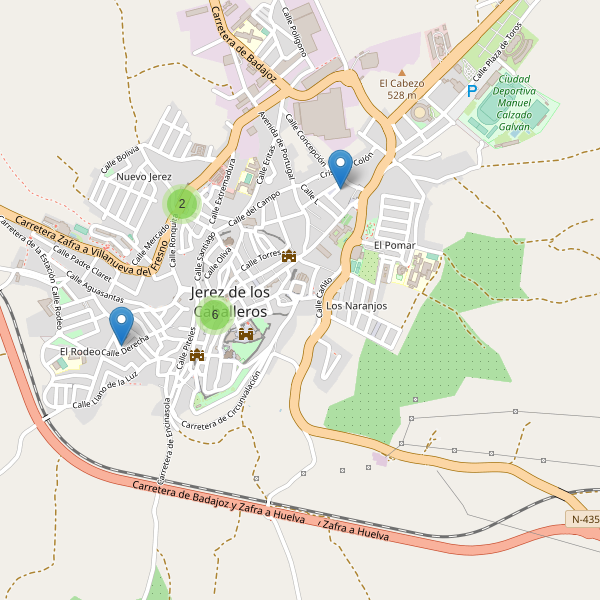 Mapa de iglesias en Jerez de los Caballeros Thumbnail