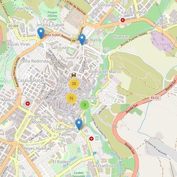 Mapa de monumentos en Cáceres Thumbnail