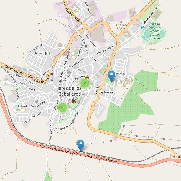 Mapa de monumentos en Jerez de los Caballeros Thumbnail