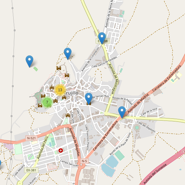 Mapa de monumentos en Trujillo Thumbnail