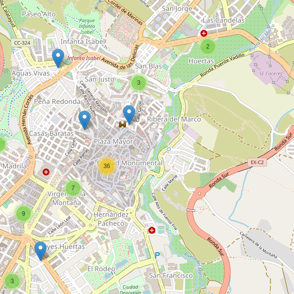 Thumbnail Mapa de restaurantes en Cáceres