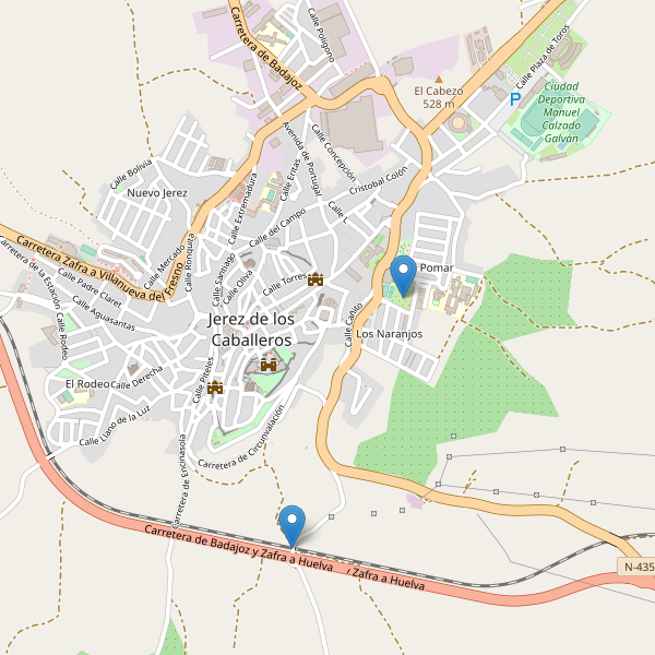 Mapa de sitios-arqueologicos en Jerez de los Caballeros Thumbnail