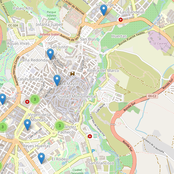 Thumbnail Mapa de supermercados en Cáceres