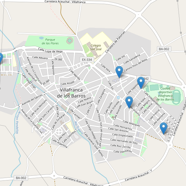 Thumbnail Mapa de supermercados en Villafranca de los Barros