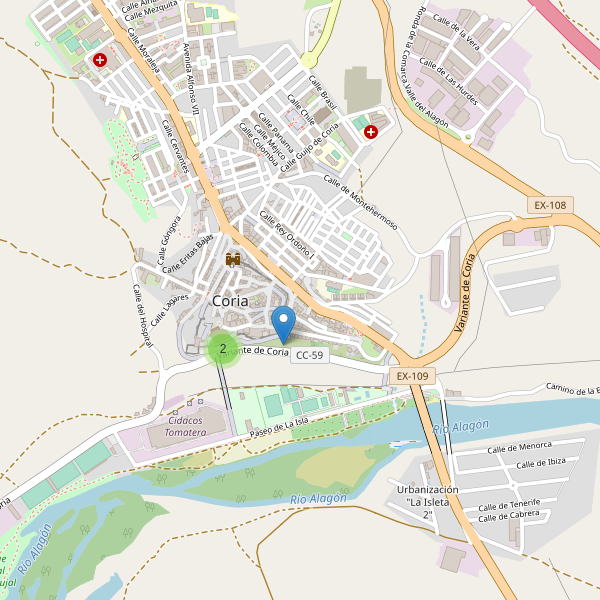 Mapa de vistas en Coria Thumbnail