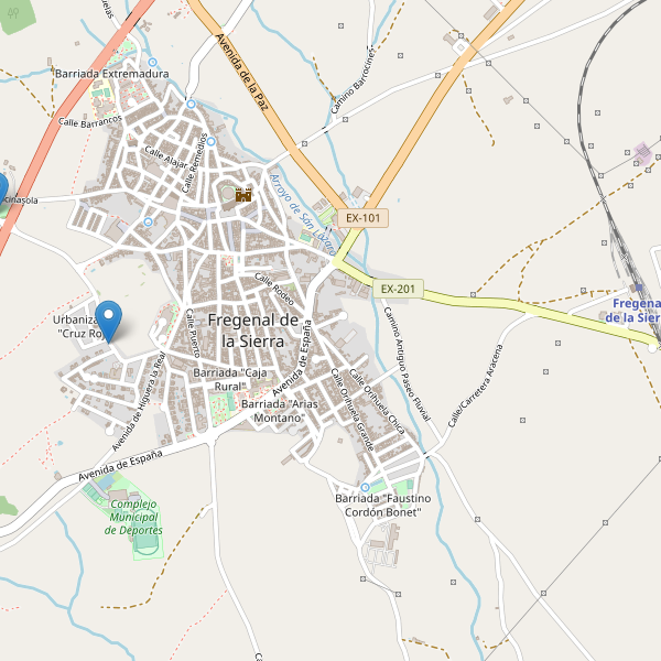 Mapa de vistas en Fregenal de la Sierra Thumbnail