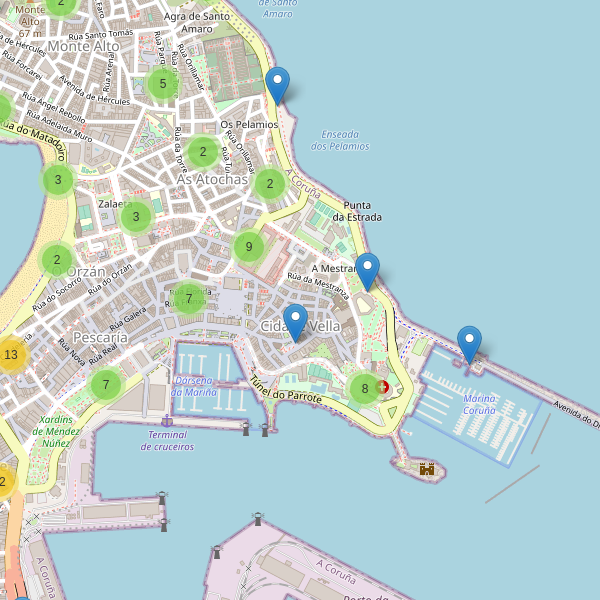 Mapa de aparcamientos-bicicletas en A Coruña Thumbnail