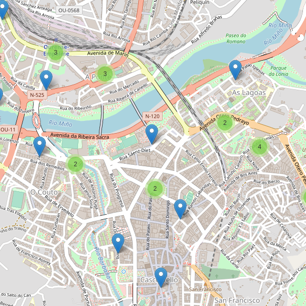 Mapa de aparcamientos-bicicletas en Ourense Thumbnail