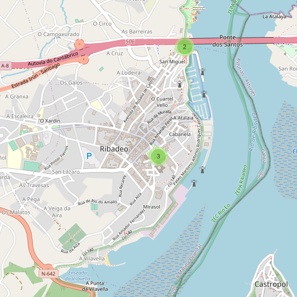 Mapa de aparcamientos-bicicletas en Ribadeo Thumbnail