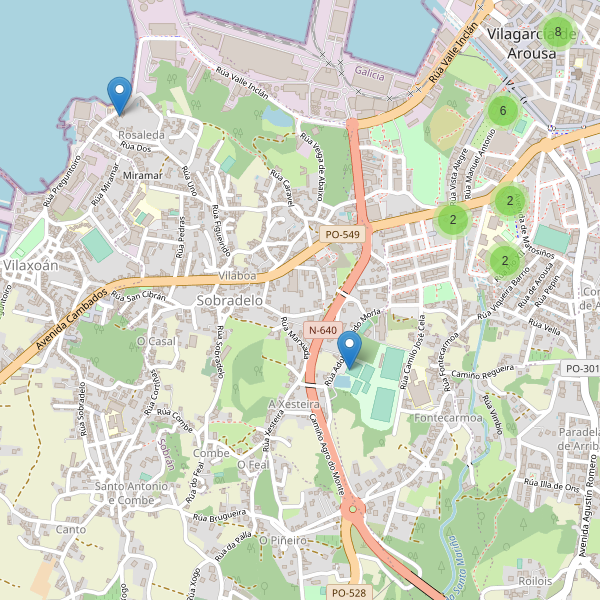 Mapa de aparcamientos-bicicletas en Sobradelo (PO) Thumbnail