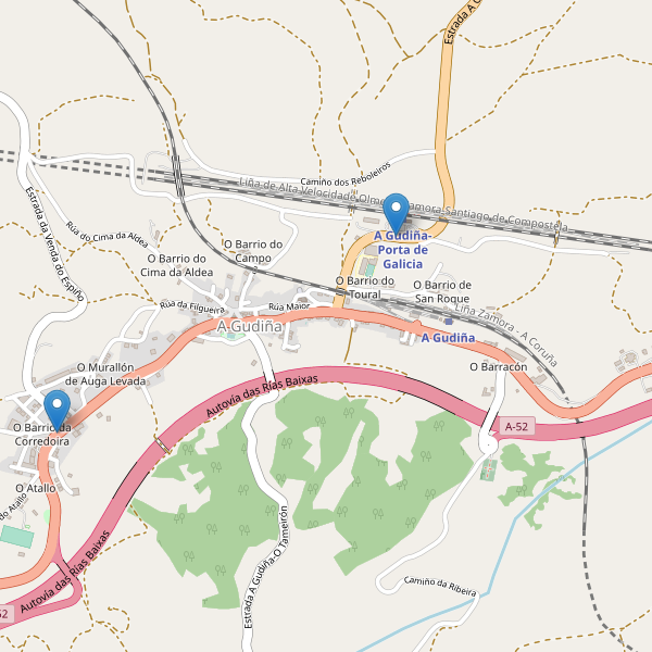 Mapa de aparcamientos en A Gudiña Thumbnail