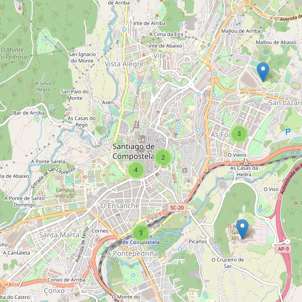 Mapa de aseos en Santiago de Compostela Thumbnail