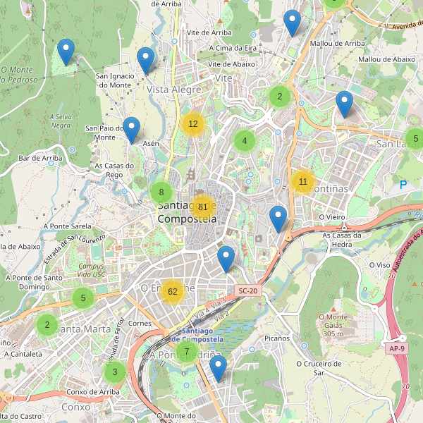 Mapa de bares en Santiago de Compostela Thumbnail