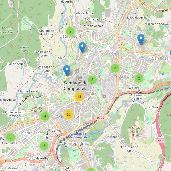 Mapa de cajeros-automaticos en Santiago de Compostela Thumbnail
