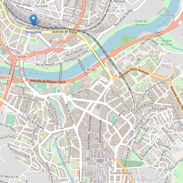 Mapa de estaciones en Ourense Thumbnail