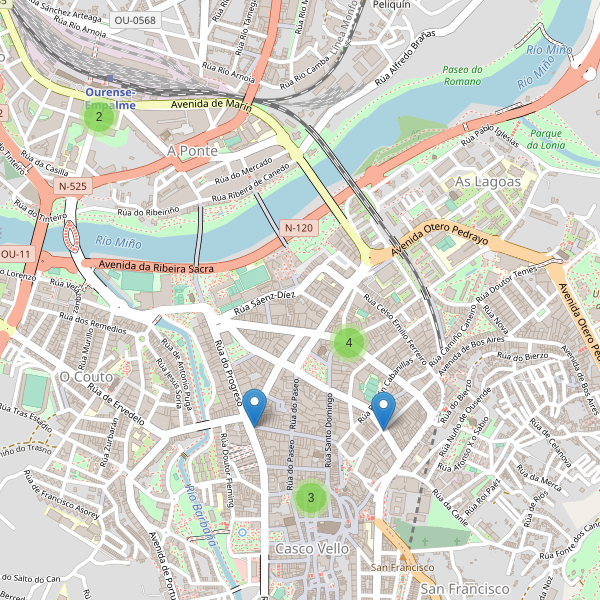 Thumbnail Mapa de hoteles en Ourense