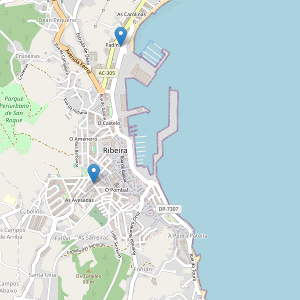 Thumbnail Mapa de hoteles en Ribeira