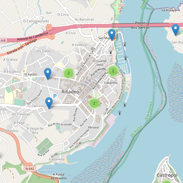 Mapa de iglesias en Ribadeo Thumbnail