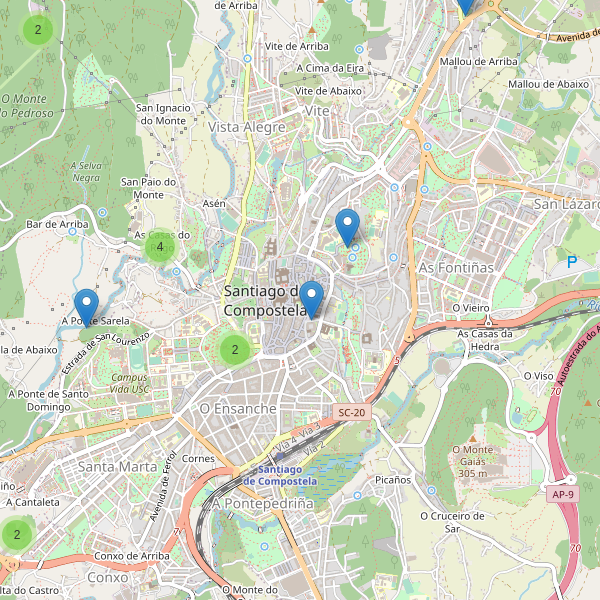 Mapa de monumentos en Santiago de Compostela Thumbnail