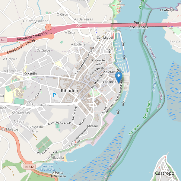 Mapa de sitios-arqueologicos en Ribadeo Thumbnail
