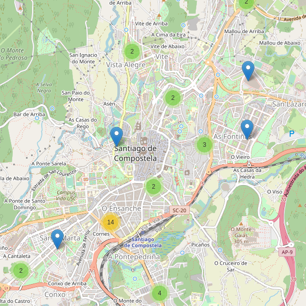 Thumbnail Mapa de supermercados en Santiago de Compostela